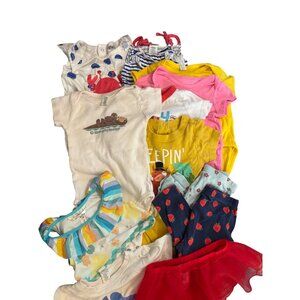 12M Clothing Bundle Bodysuits Tutu Strawberry Leggings Floral Swimsuit Top